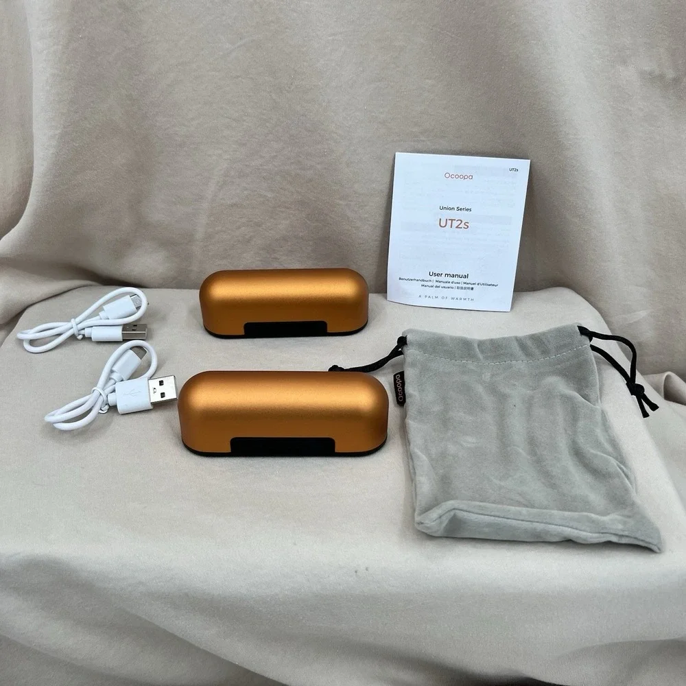 Ocoopa Rechargeable Hand Warmers Orange Black Union Series Magnetic 4 Settings